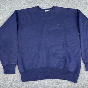 Vintage USA Olympics Sweatshirt Men Large Navy Blue Crewneck Made In USA 90s VTG